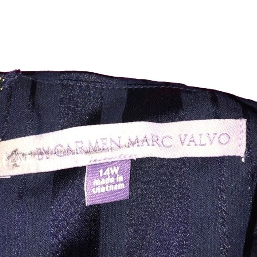 Dress Barn Luxe By Carmen Marc Valvo Womens Dress Navy Blue Size 14 NWOT - Picture 4 of 7
